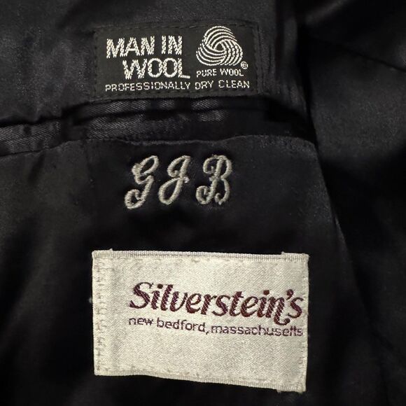 Vintage Silversteins Overcoat Mens L Gray Herringbone Pure Wool Topcoat Long - Picture 3 of 10